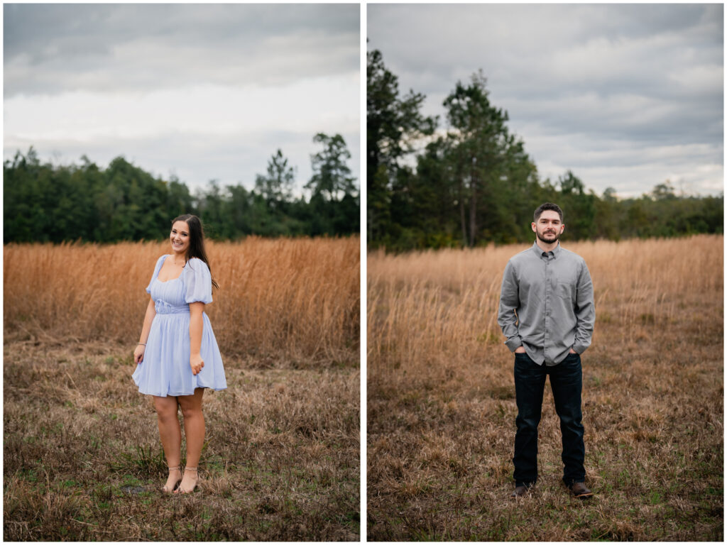 Individual portraits during engagement session