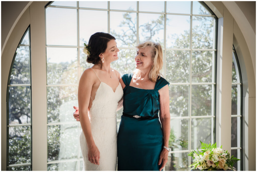 mom and daughter wedding portrait